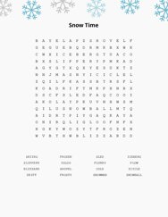 Snow Time Word Search Puzzle