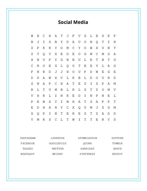 social media word search