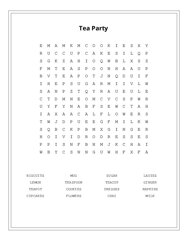 Tea Party Word Scramble Puzzle