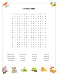 Tropical Birds Word Search Puzzle