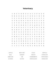 Veterinary Word Search Puzzle