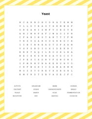 Yeast Word Search Puzzle