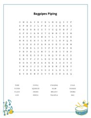 Bagpipes Piping Word Search Puzzle