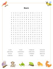 Bears Word Scramble Puzzle