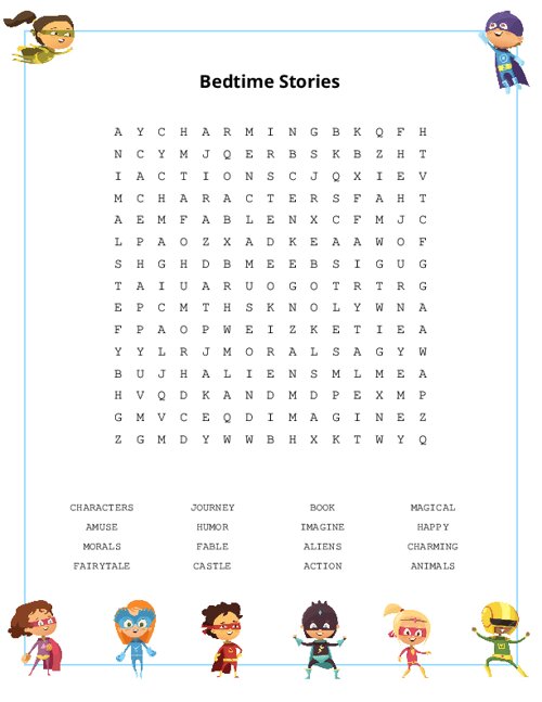 Bedtime Stories Word Search Puzzle