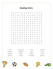 Bowling Terms Word Search Puzzle