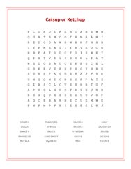 Catsup or Ketchup Word Search Puzzle