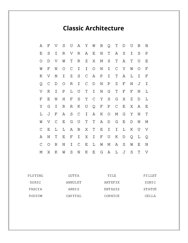 Classic Architecture Word Search Puzzle
