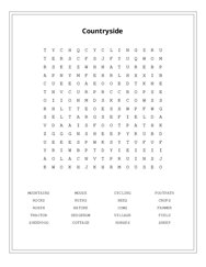 Countryside Word Scramble Puzzle