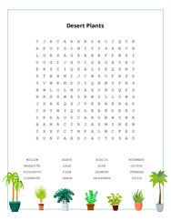 Desert Plants Word Search Puzzle