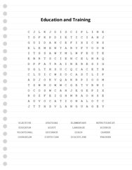 Education and Training Word Search Puzzle