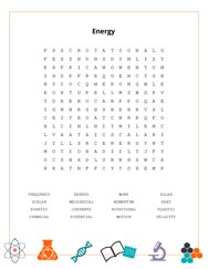Energy Word Search Puzzle