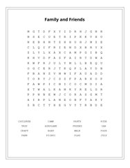 Family and Friends Word Scramble Puzzle