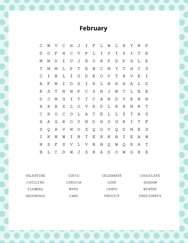 February Word Search Puzzle