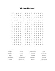 Fire and Rescue Word Search Puzzle
