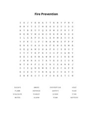 Fire Prevention Word Scramble Puzzle