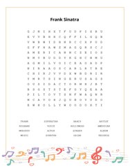 Frank Sinatra Word Search Puzzle