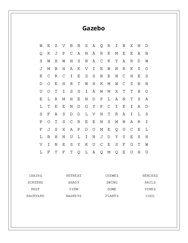 Gazebo Word Search Puzzle
