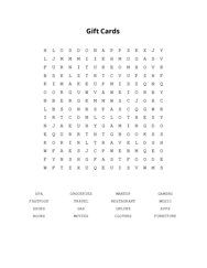 Gift Cards Word Search Puzzle