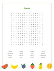 Grapes Word Search Puzzle