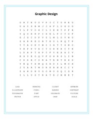 Graphic Design Word Search Puzzle