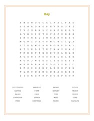 Hay Word Search Puzzle