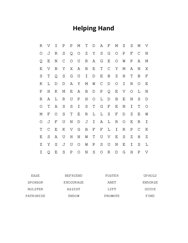 Helping Hand Word Scramble Puzzle