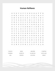 Human Reflexes Word Search Puzzle