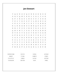 Jon Stewart Word Search Puzzle