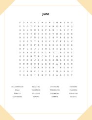 June Word Search Puzzle