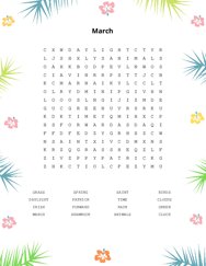 March Word Search Puzzle