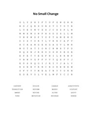 No Small Change Word Search Puzzle