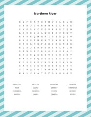 Northern River Word Search Puzzle
