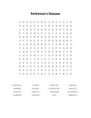 Parkinsons Disease Word Search Puzzle