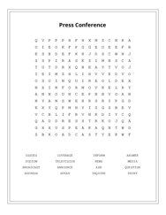 Press Conference Word Search Puzzle