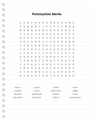 Punctuation Marks Word Scramble Puzzle