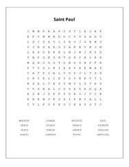 Saint Paul Word Search Puzzle