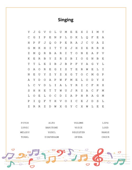 Singing Word Search