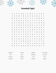 Snowball Fight Word Search Puzzle