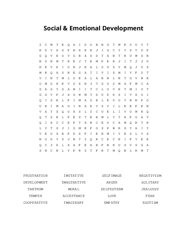 Social & Emotional Development Word Search Puzzle