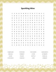 Sparkling Wine Word Search Puzzle