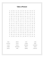 Take a Picture Word Scramble Puzzle