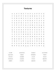 Textures Word Search Puzzle