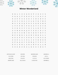 Winter Wonderland Word Scramble Puzzle