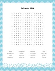 Saltwater Fish Word Search Puzzle