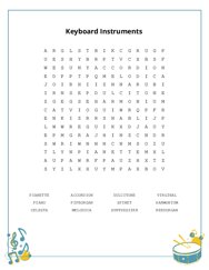 Keyboard Instruments Word Scramble Puzzle