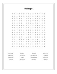 Massage Word Search Puzzle