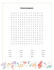 Onomatopoeic Word Search Puzzle