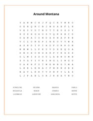 Around Montana Word Search Puzzle