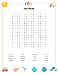 Astronauts Word Search Puzzle